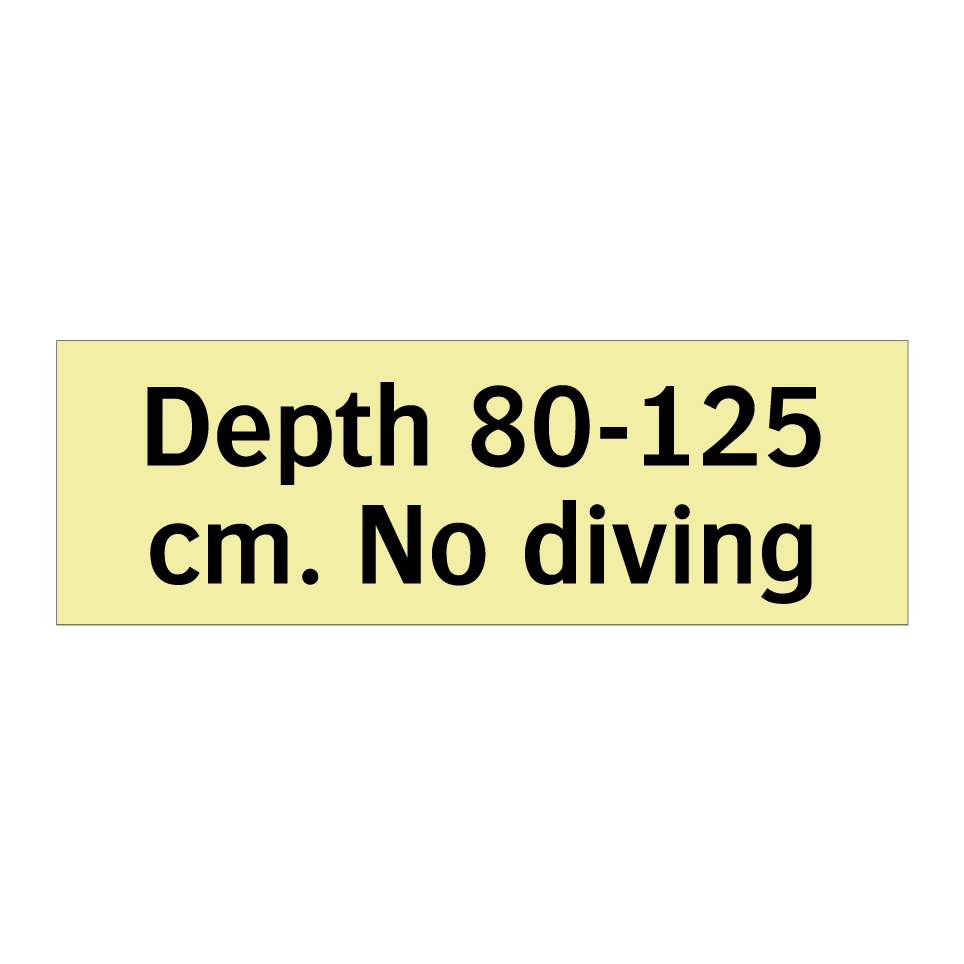 Depth 80-125 cm. No diving