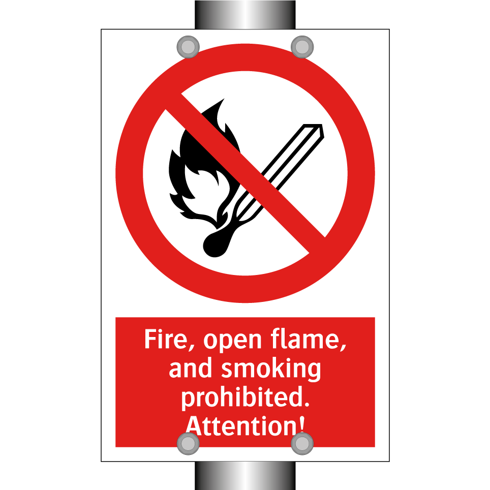 Fire, open flame, and smoking prohibited. Attention!