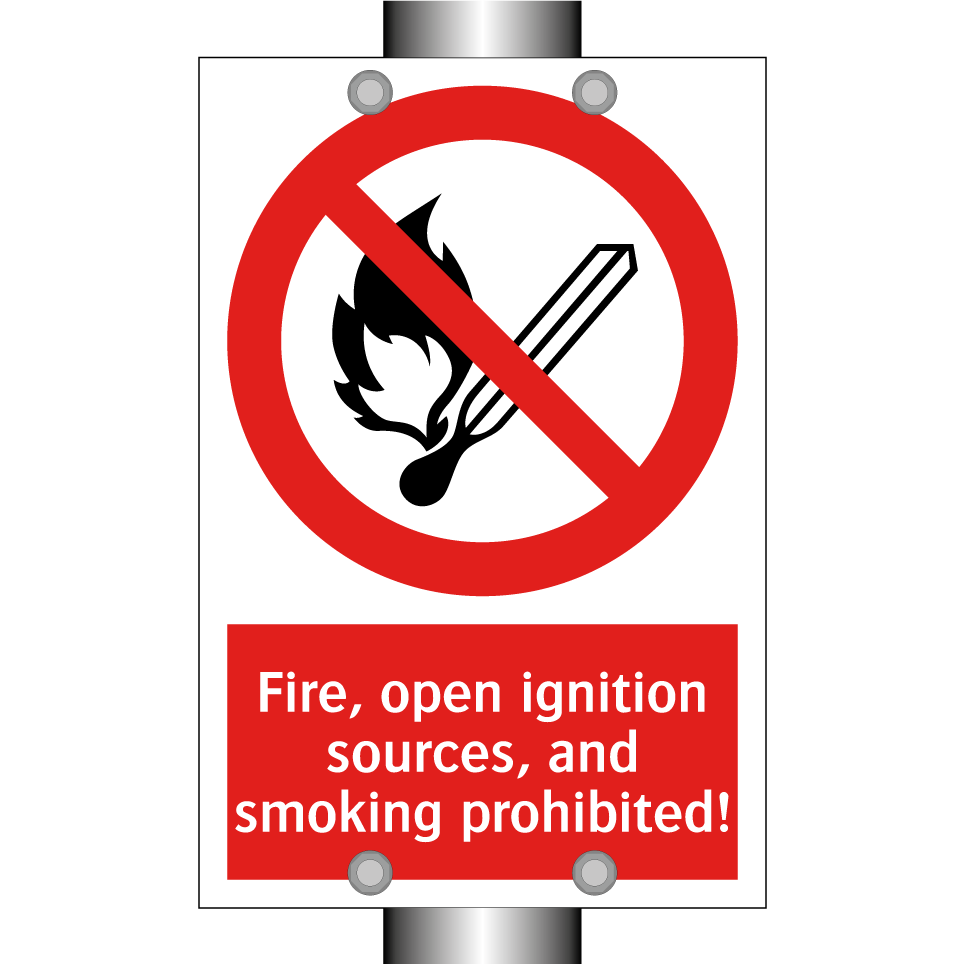 Fire, open ignition sources, and smoking prohibited!