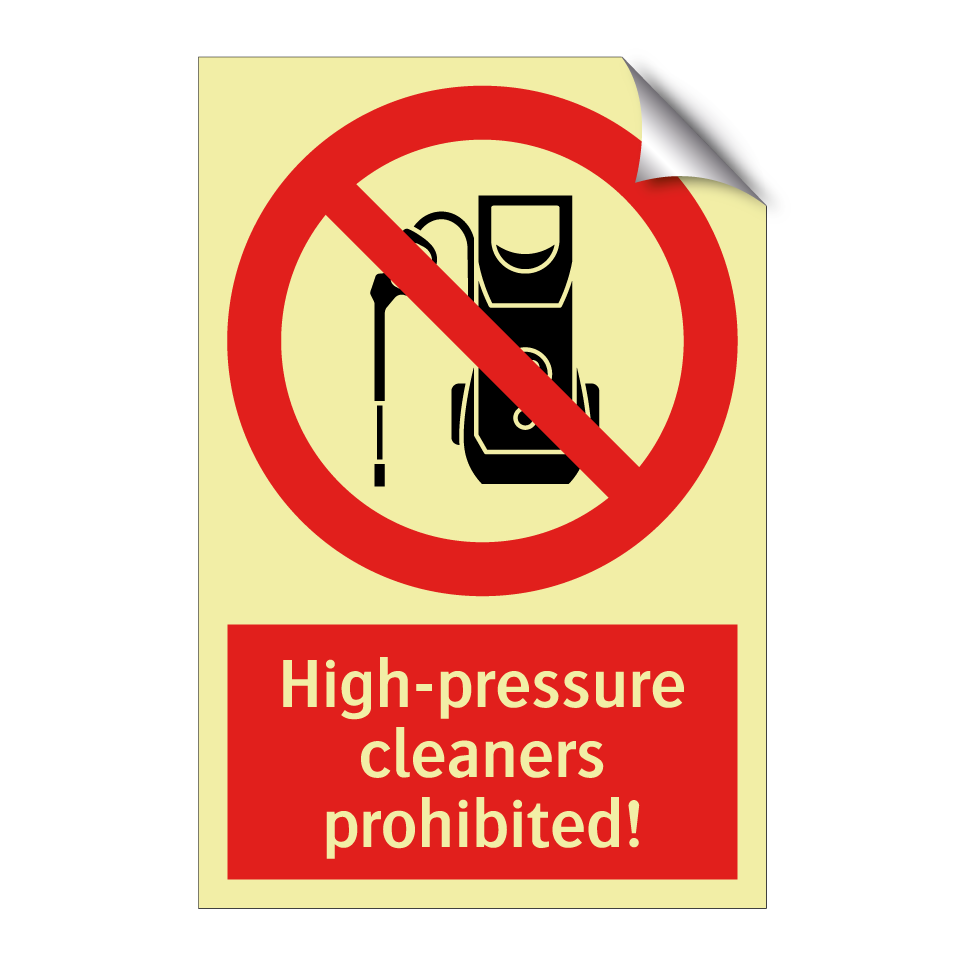 High-pressure cleaners prohibited!