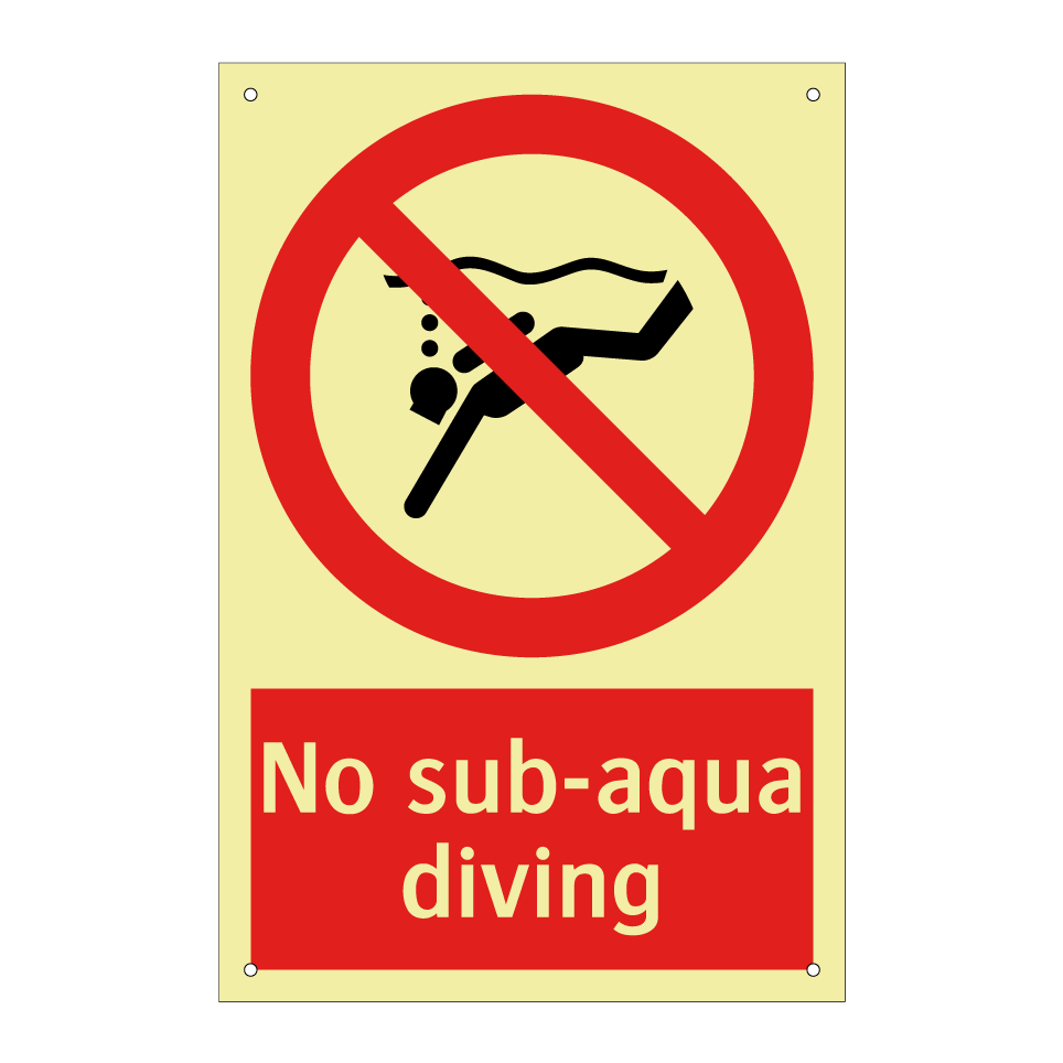 No sub-aqua diving