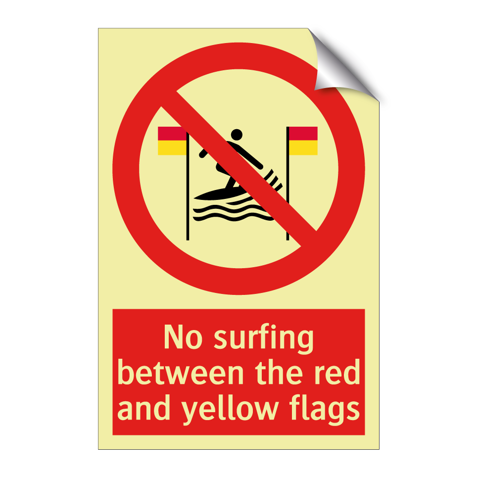 No surfing between the red and yellow flags