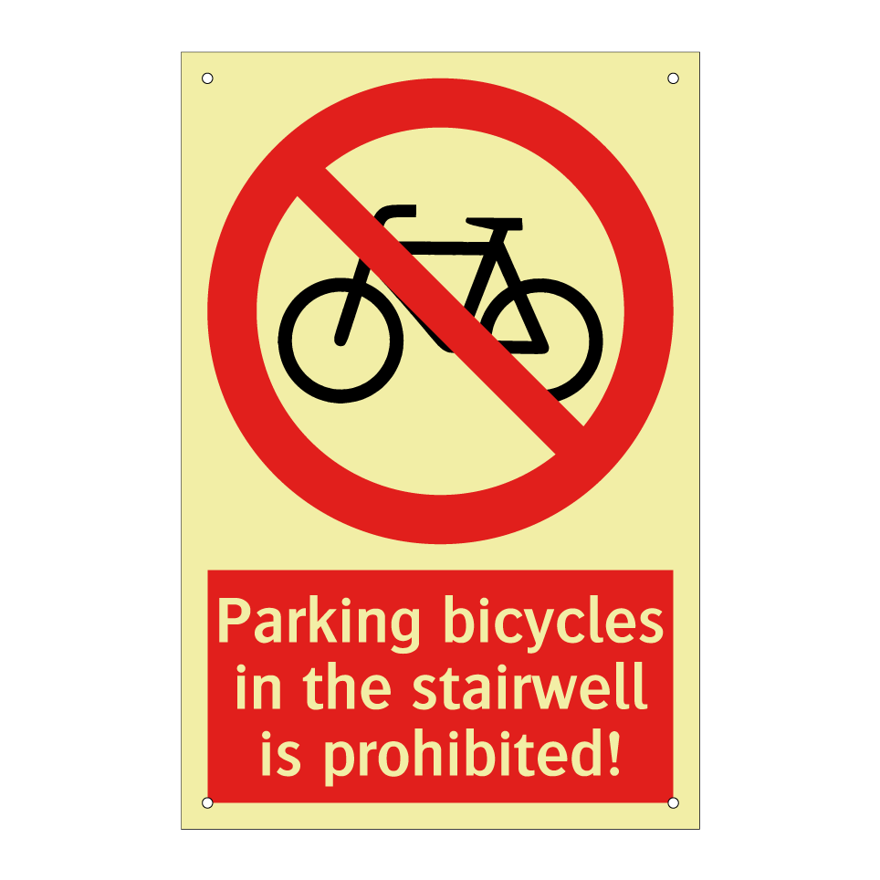 Parking bicycles in the stairwell is prohibited!