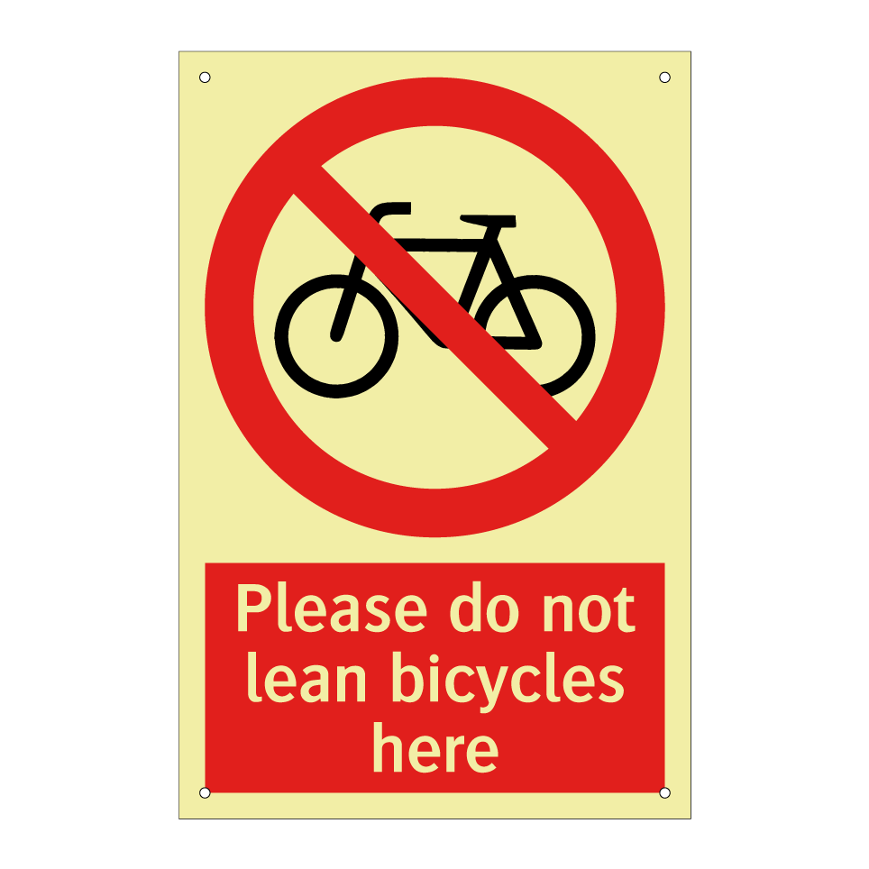 Please do not lean bicycles here