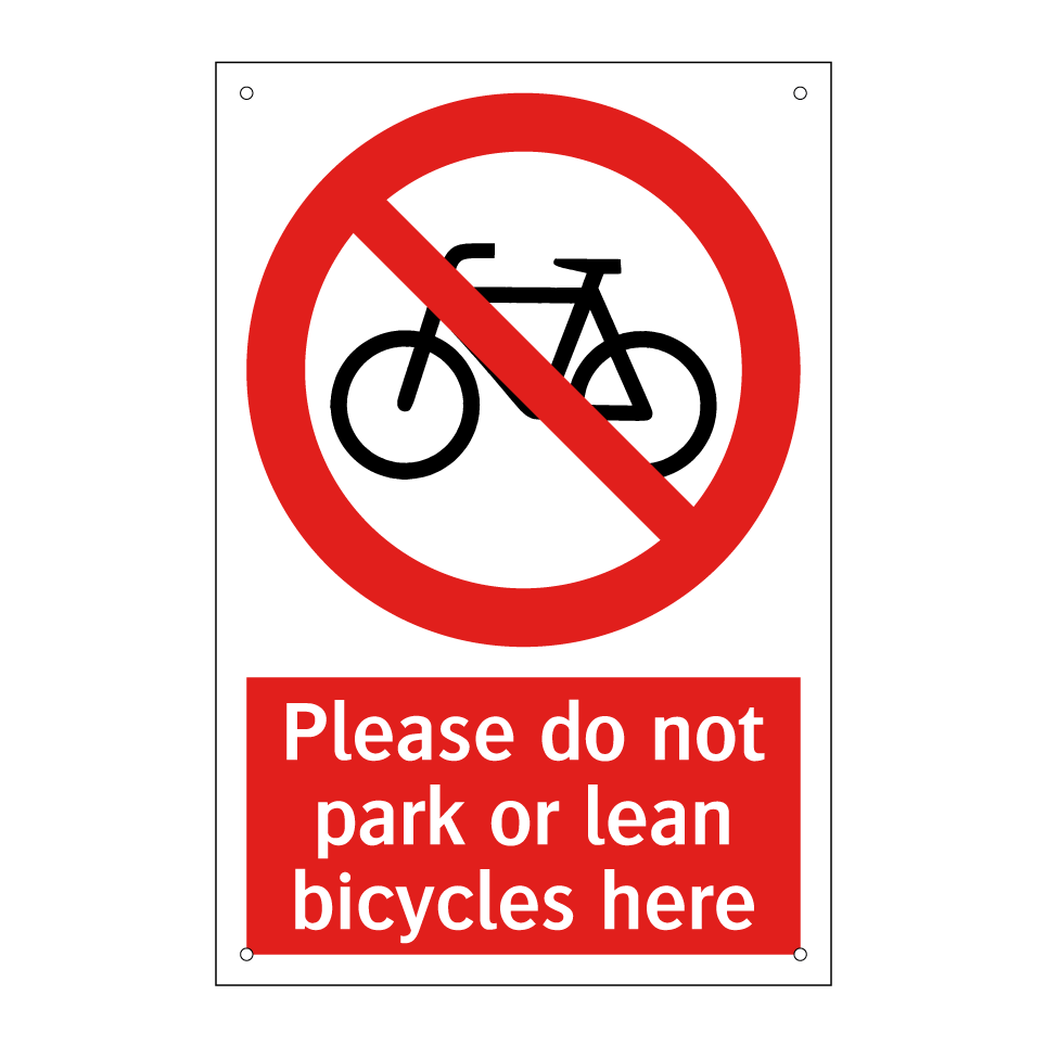 Please do not park or lean bicycles here