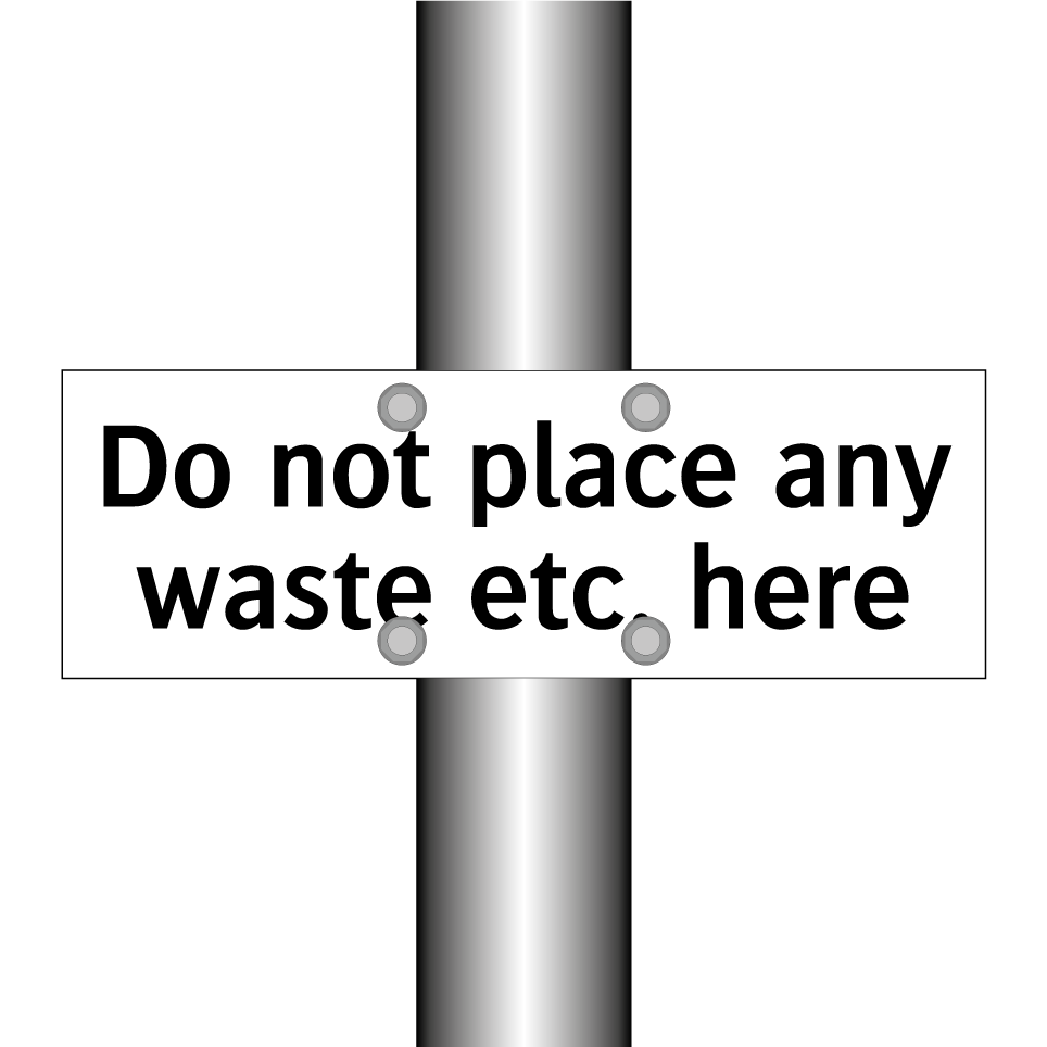 Do not place any waste etc. here