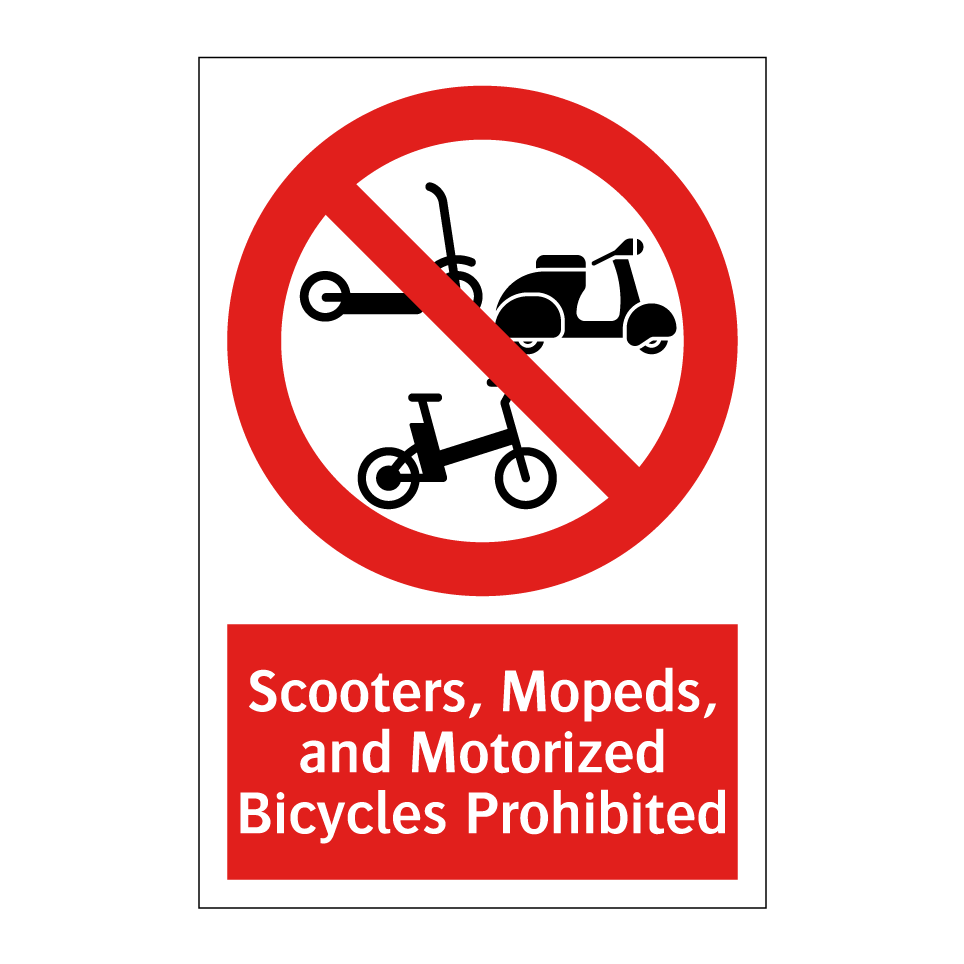 Scooters, Mopeds, and Motorized Bicycles Prohibited
