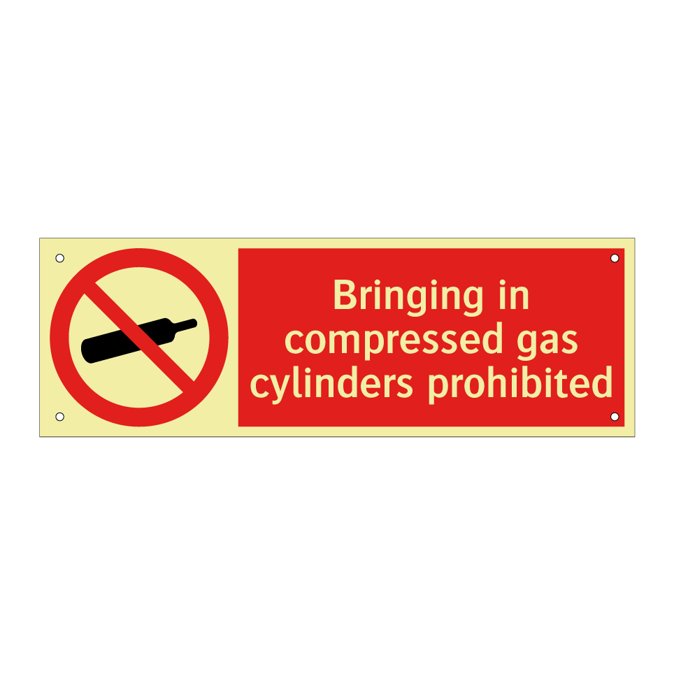 Bringing in compressed gas cylinders prohibited