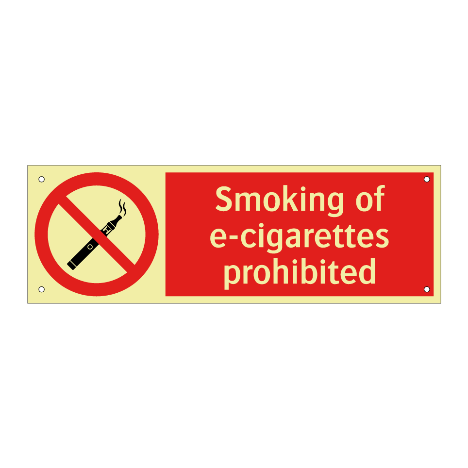 Smoking of e-cigarettes prohibited