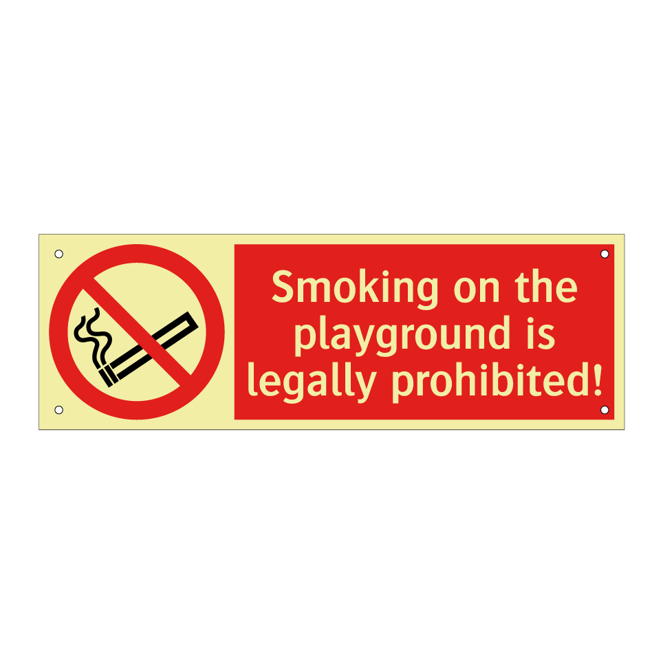 Smoking on the playground is legally prohibited!