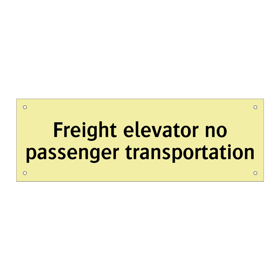 Freight elevator no passenger transportation