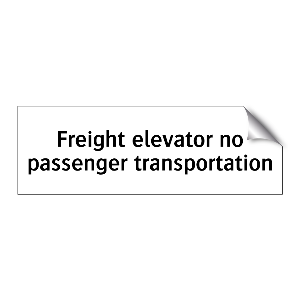 Freight elevator no passenger transportation