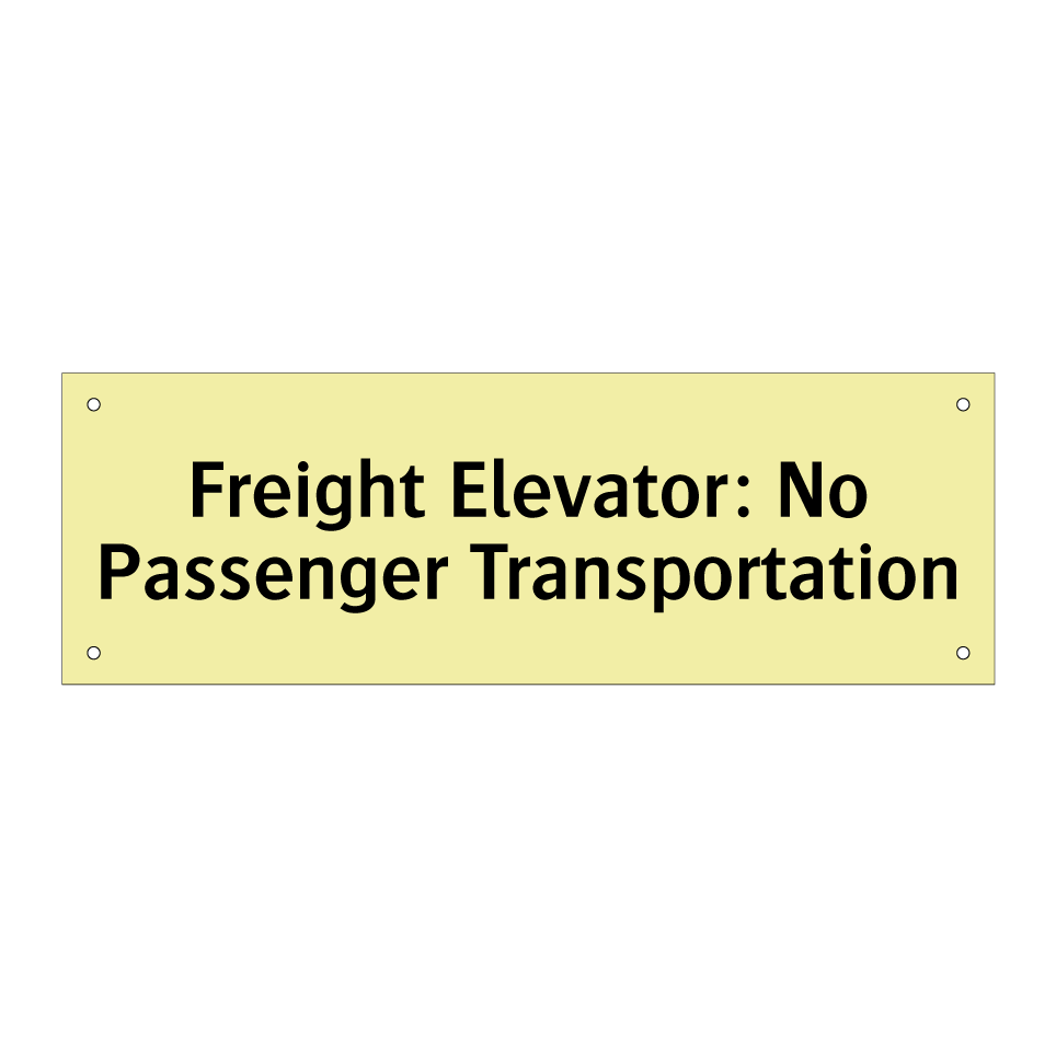 Freight Elevator: No Passenger Transportation