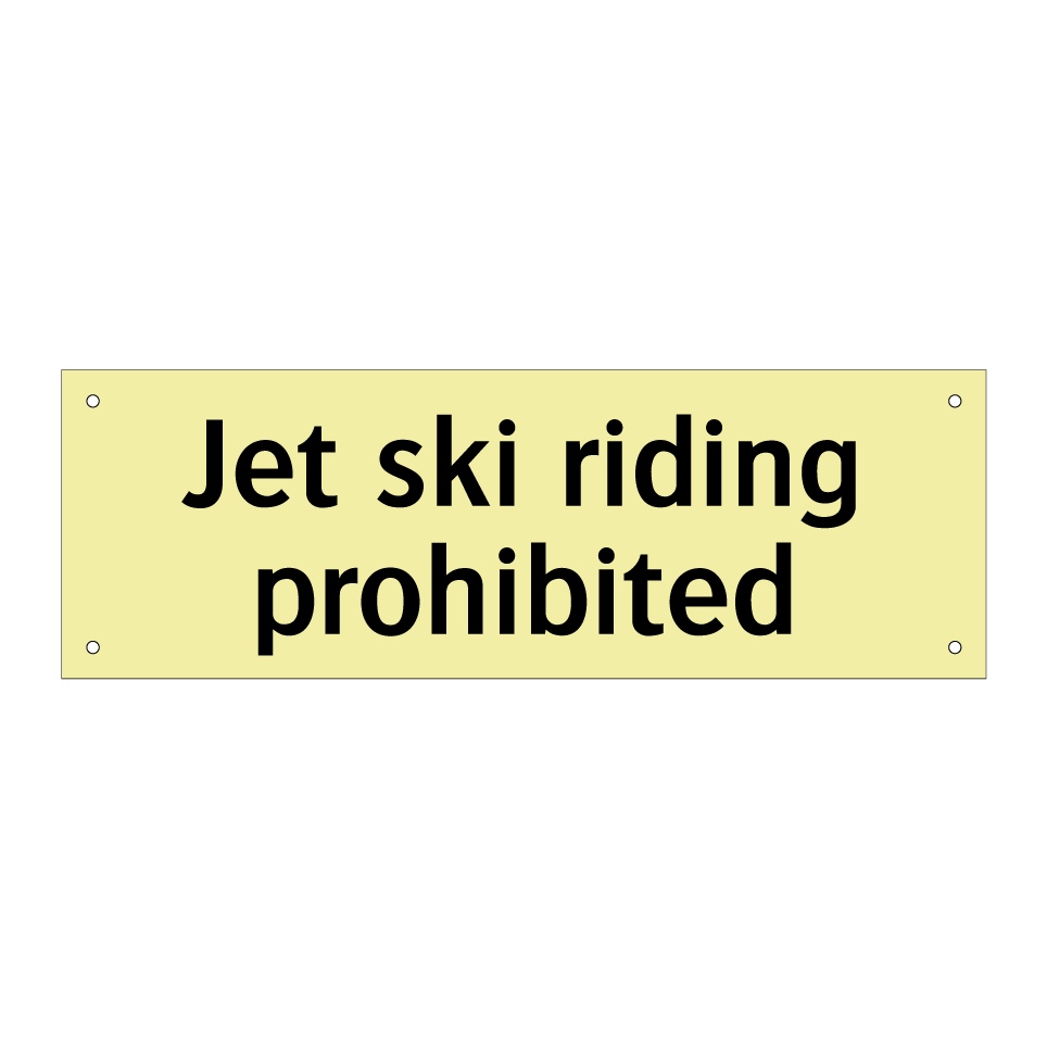 Jet ski riding prohibited