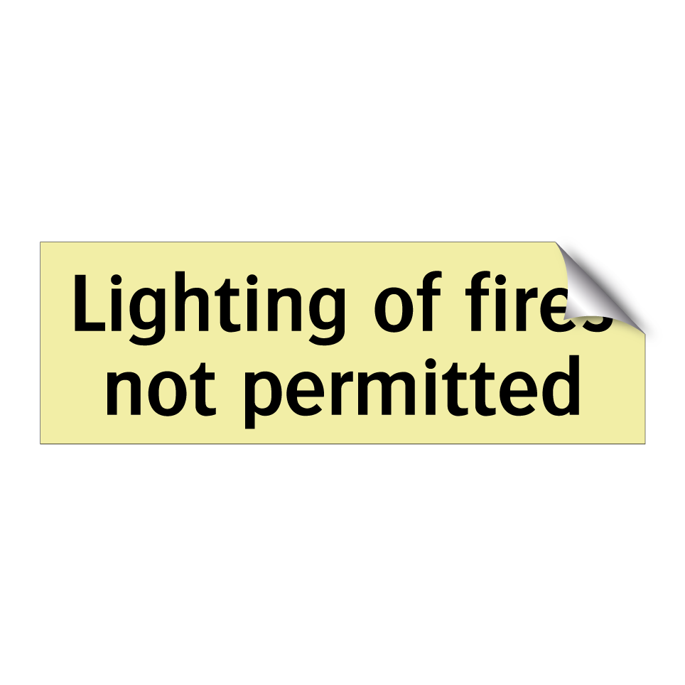 Lighting of fires not permitted