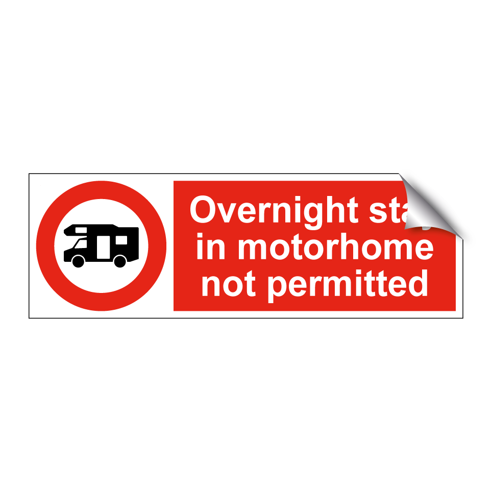 Overnight stay in motorhome not permitted