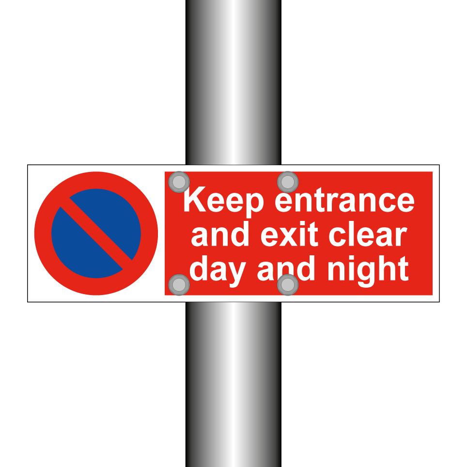 Keep entrance and exit clear day and night