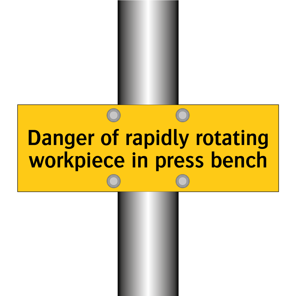 Danger of rapidly rotating workpiece in press bench