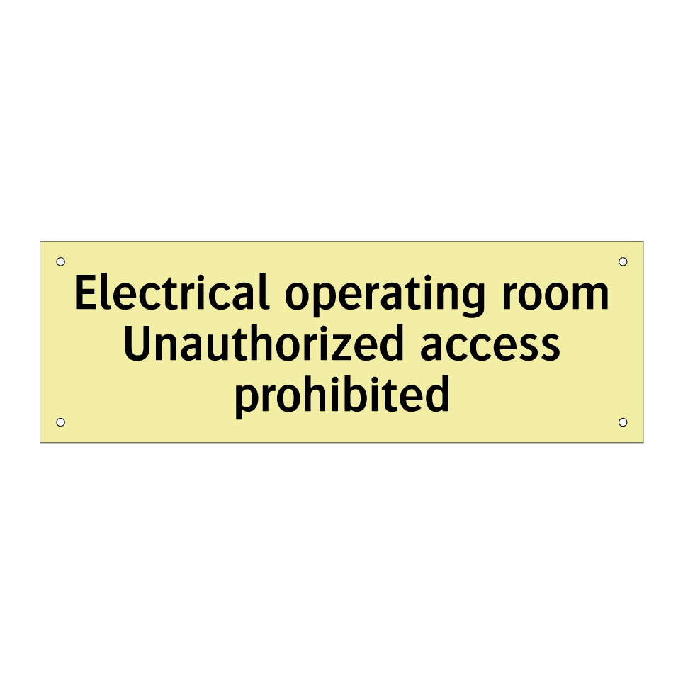 Electrical operating room Unauthorized access prohibited