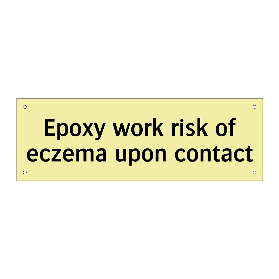 Epoxy work risk of eczema upon contact