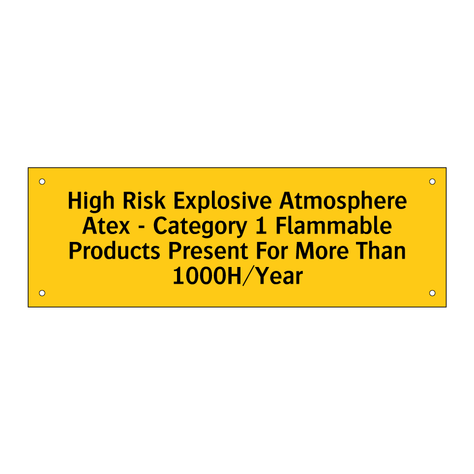 High Risk Explosive Atmosphere Atex - Category 1 Flammable Products Present For More Than 1000H/Year