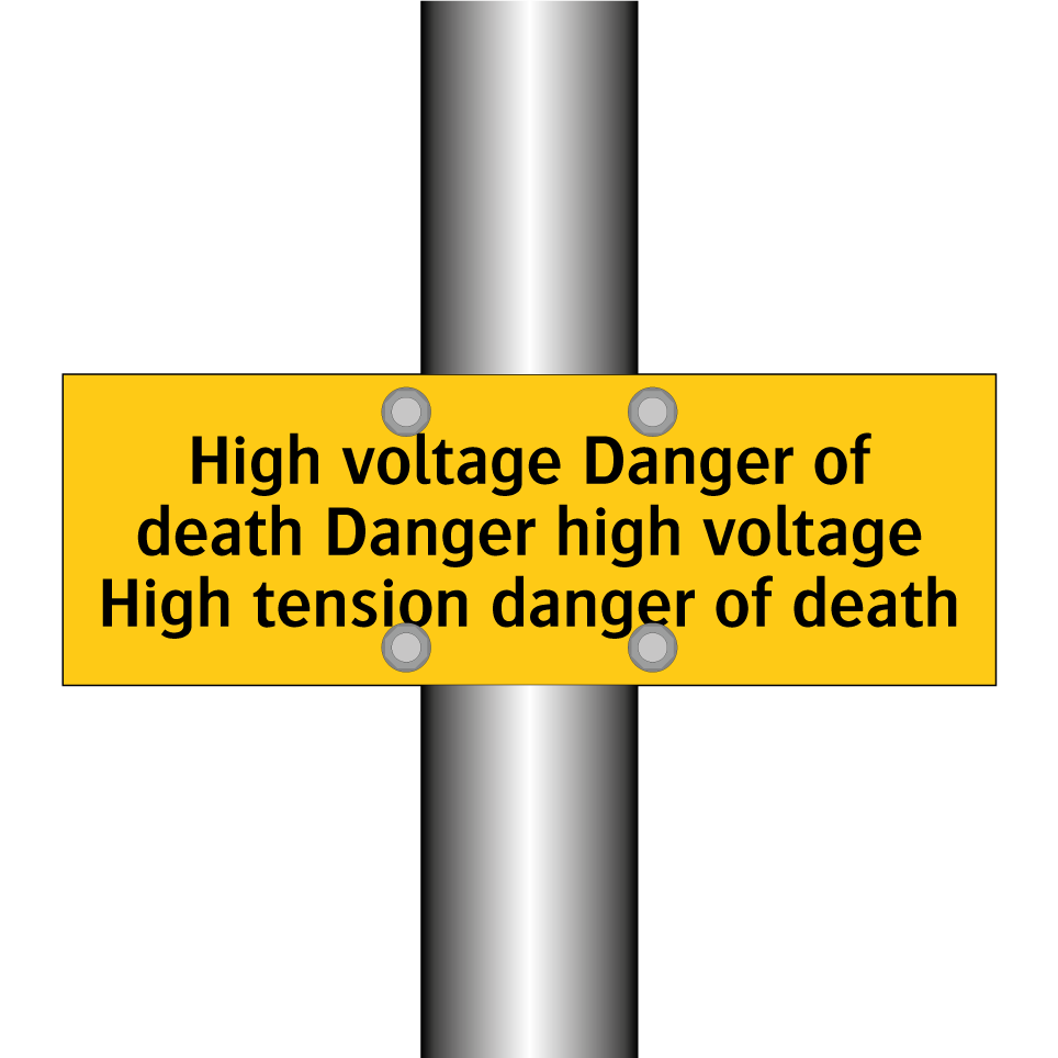 High voltage Danger of death Danger high voltage High tension danger of death