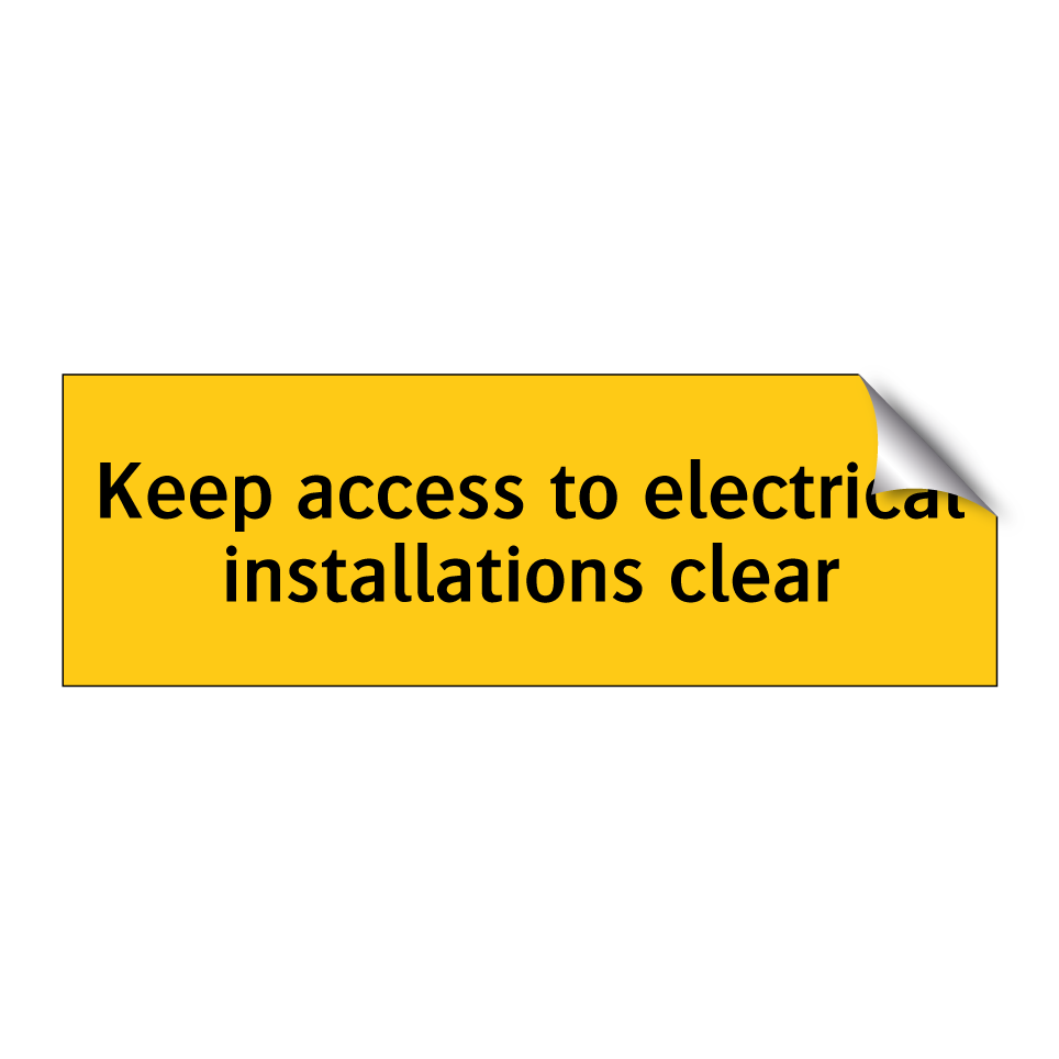 Keep access to electrical installations clear