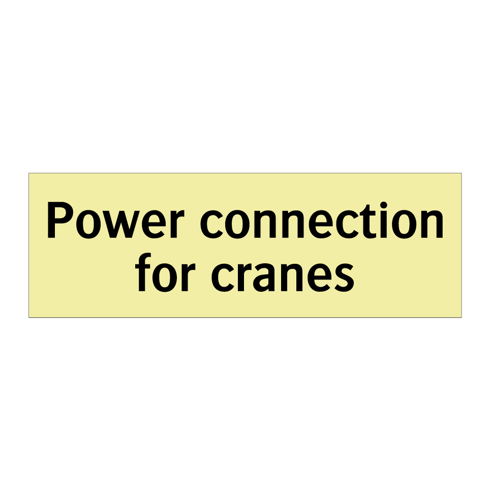 Power connection for cranes