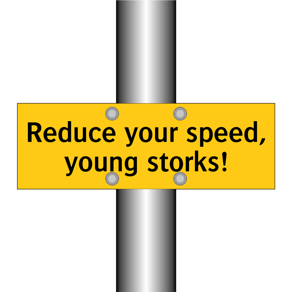Reduce your speed, young storks!