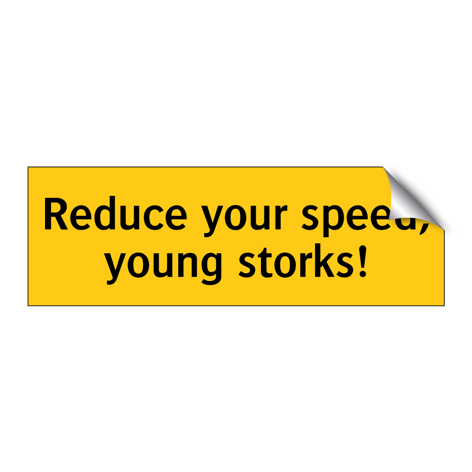 Reduce your speed, young storks!