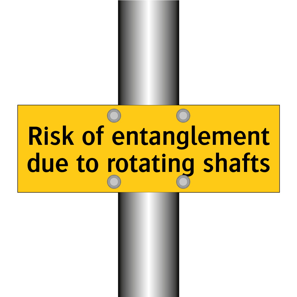 Risk of entanglement due to rotating shafts