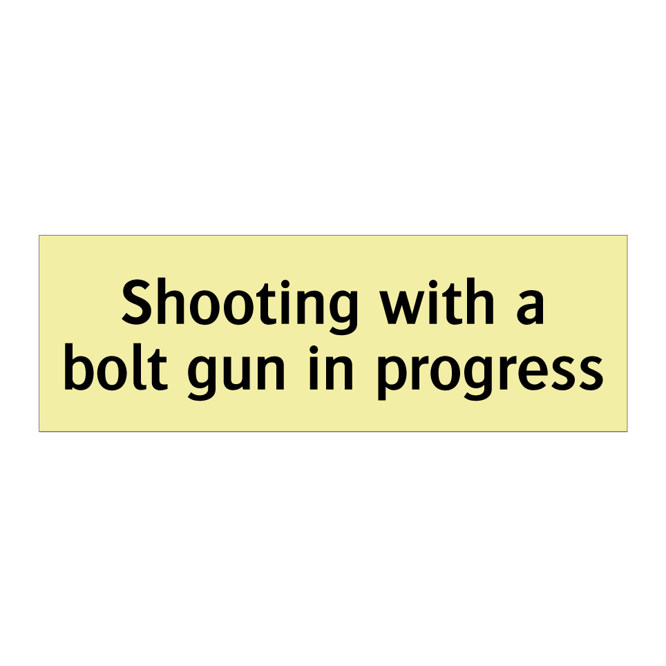 Shooting with a bolt gun in progress