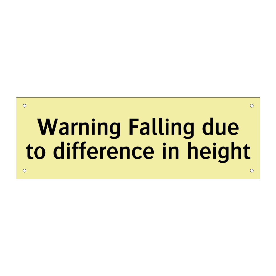 Warning Falling due to difference in height