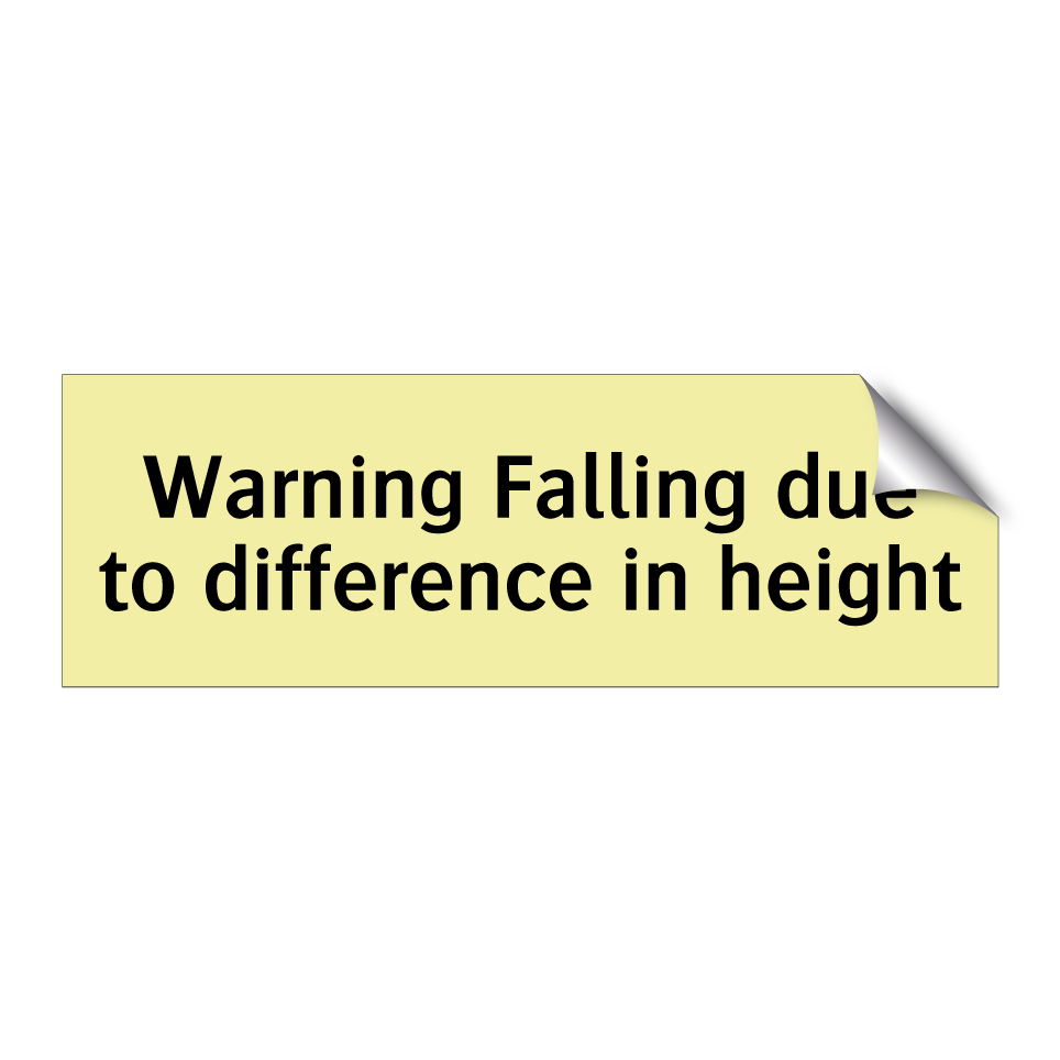 Warning Falling due to difference in height