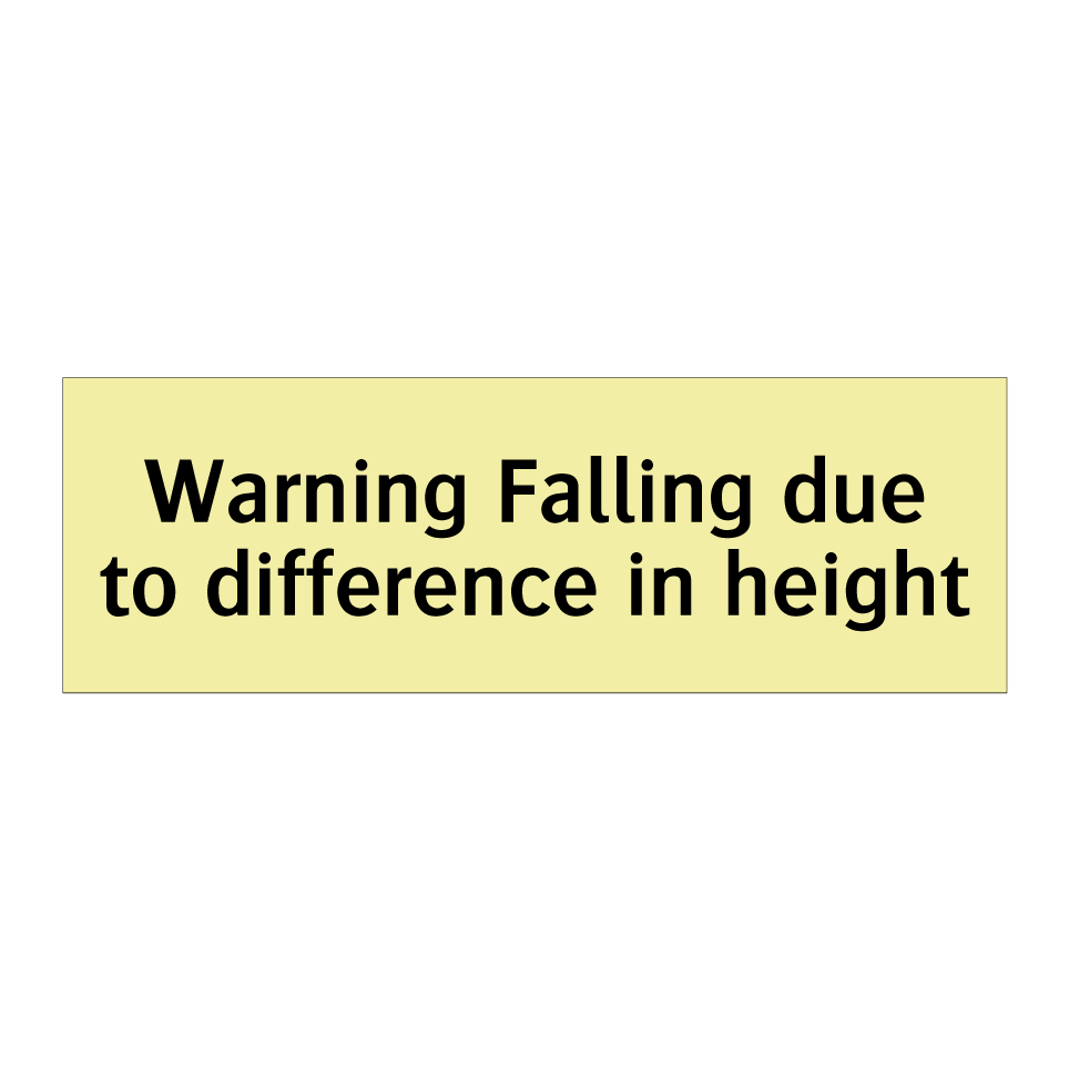 Warning Falling due to difference in height
