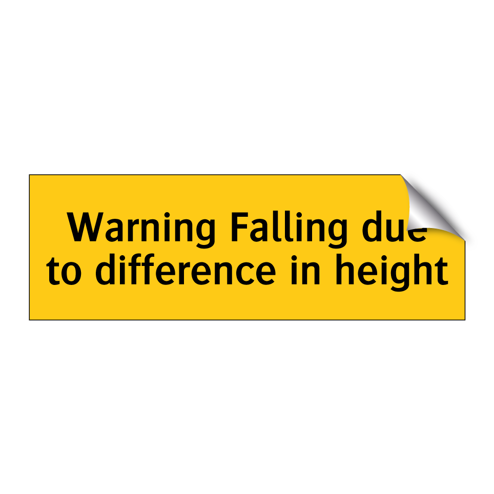 Warning Falling due to difference in height