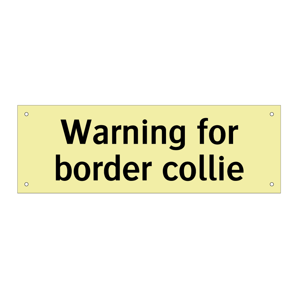 Warning for border collie