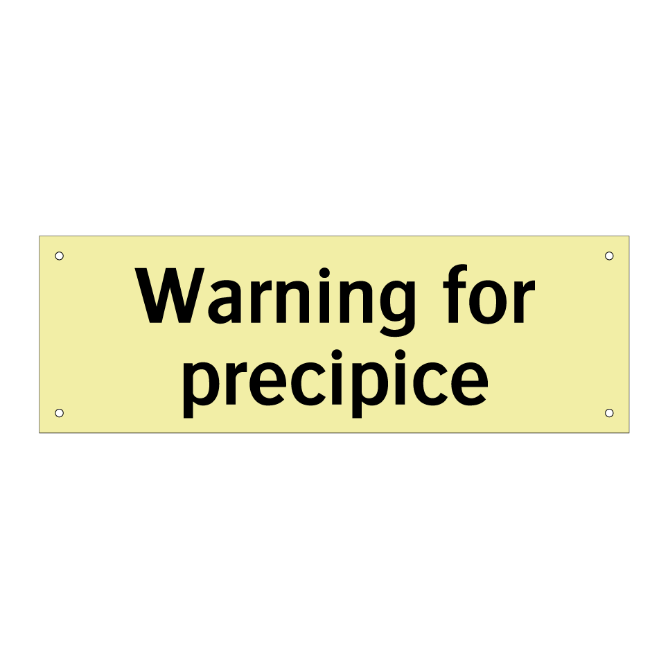 Warning for precipice
