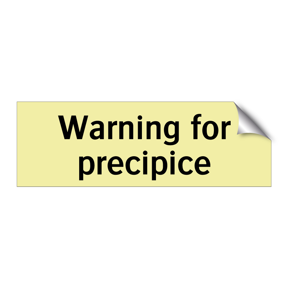 Warning for precipice