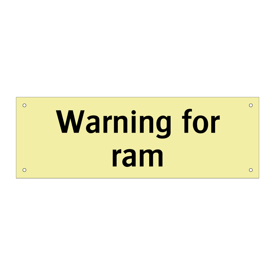 Warning for ram