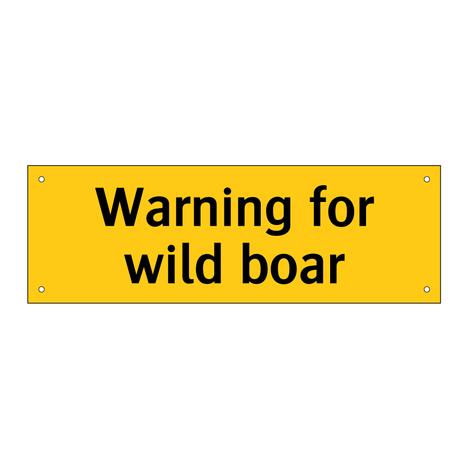Warning for wild boar