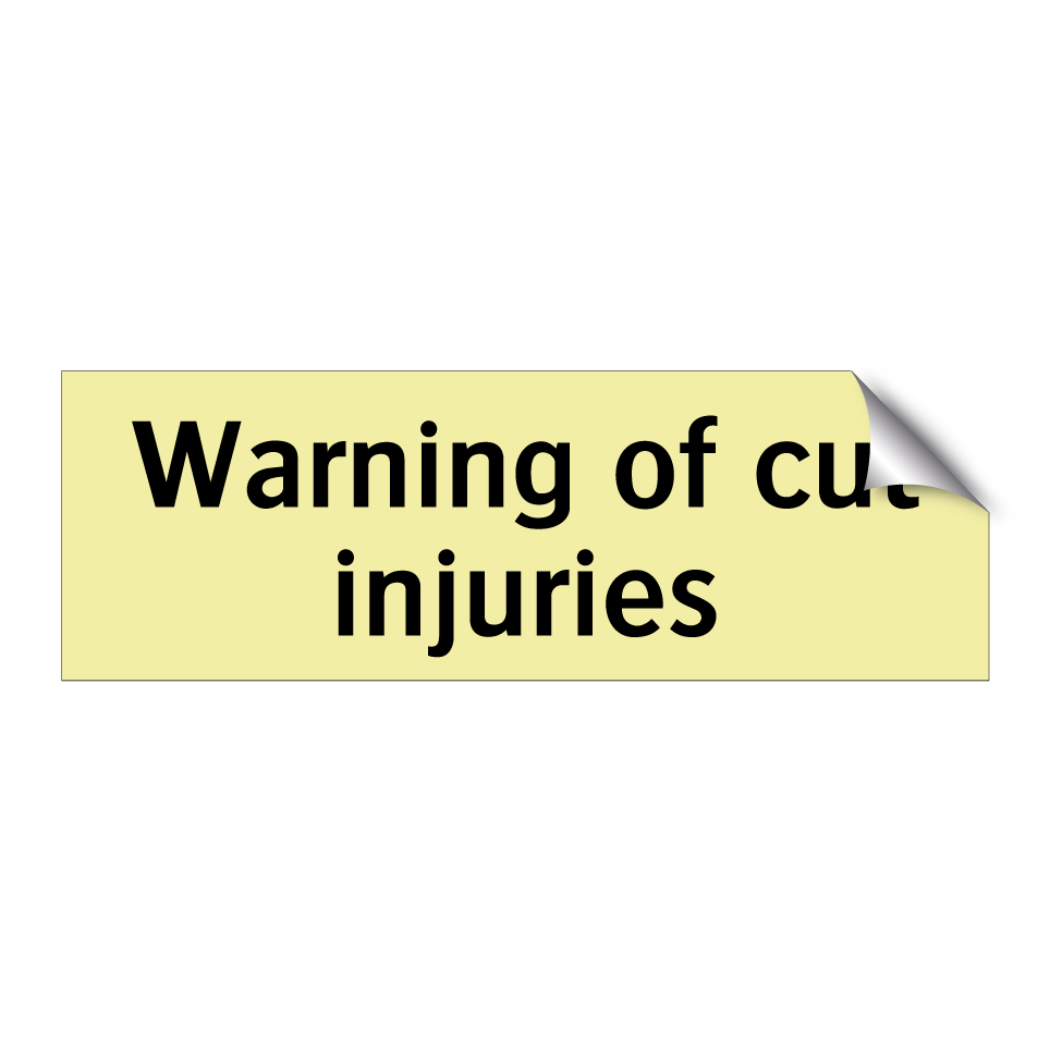 Warning of cut injuries