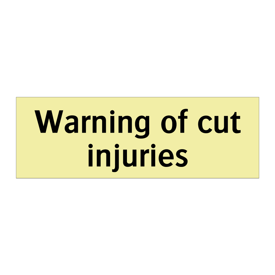 Warning of cut injuries