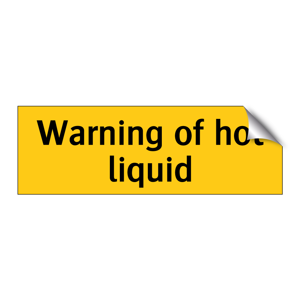 Warning of hot liquid