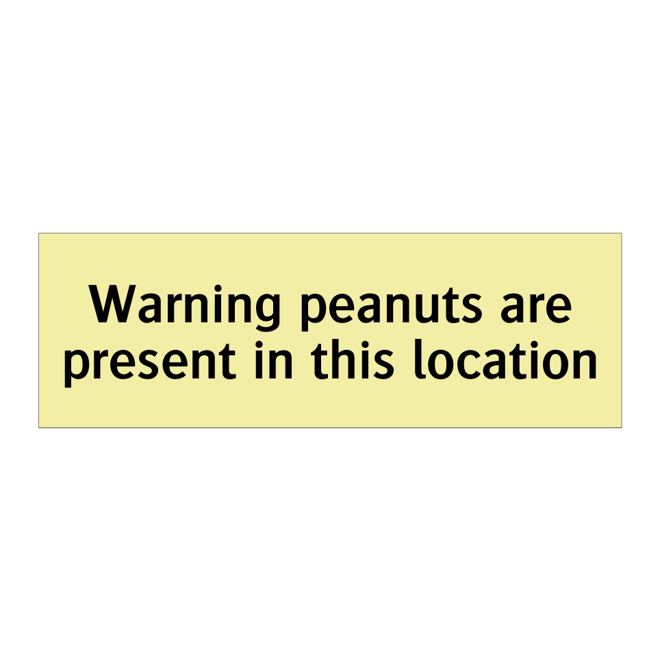 Warning peanuts are present in this location