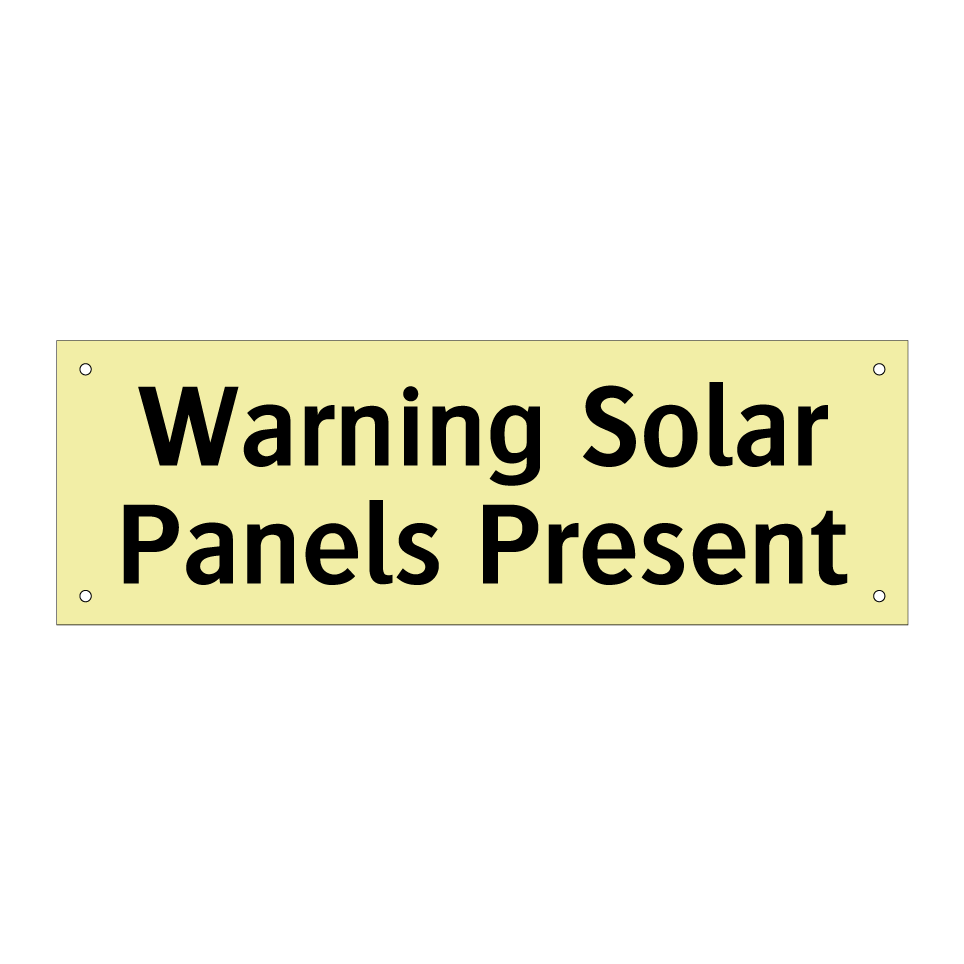 Warning Solar Panels Present