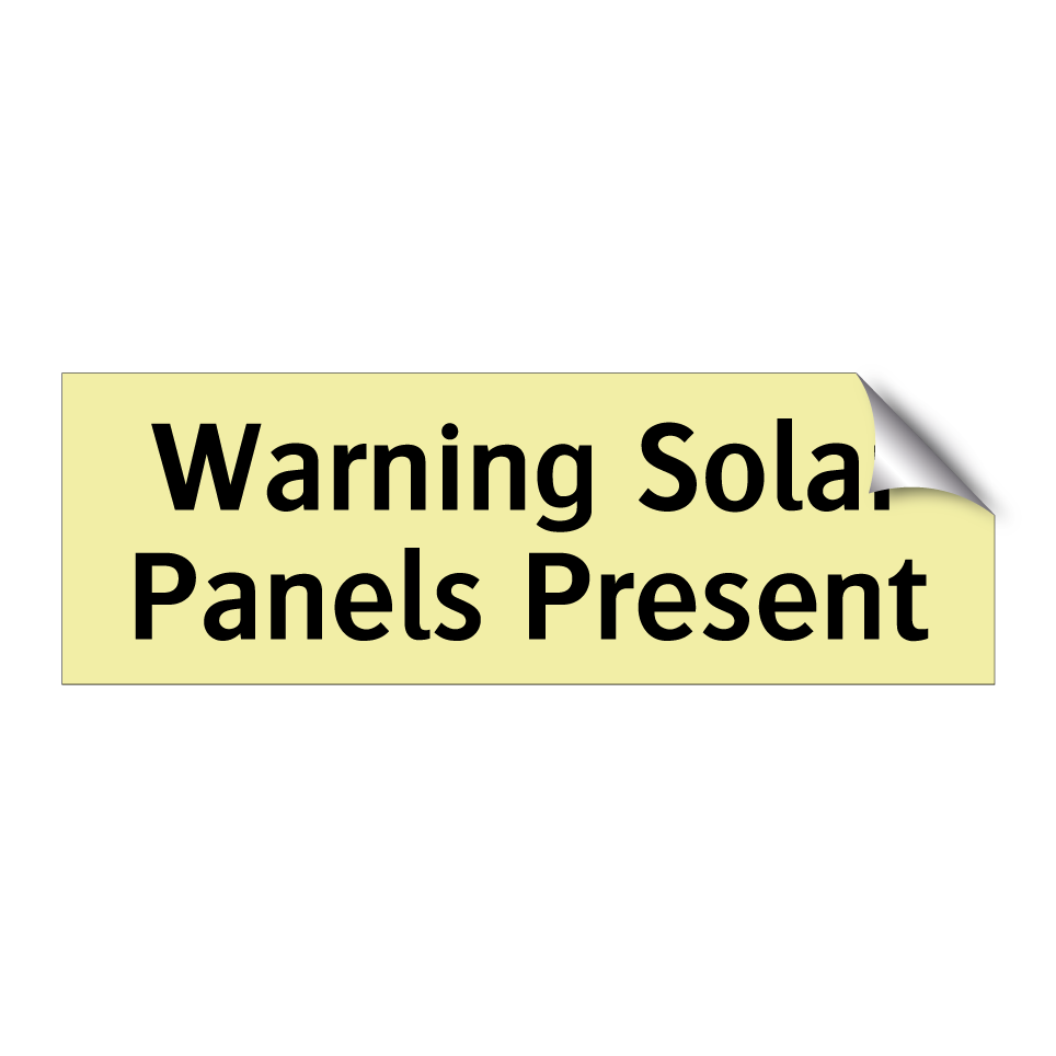 Warning Solar Panels Present
