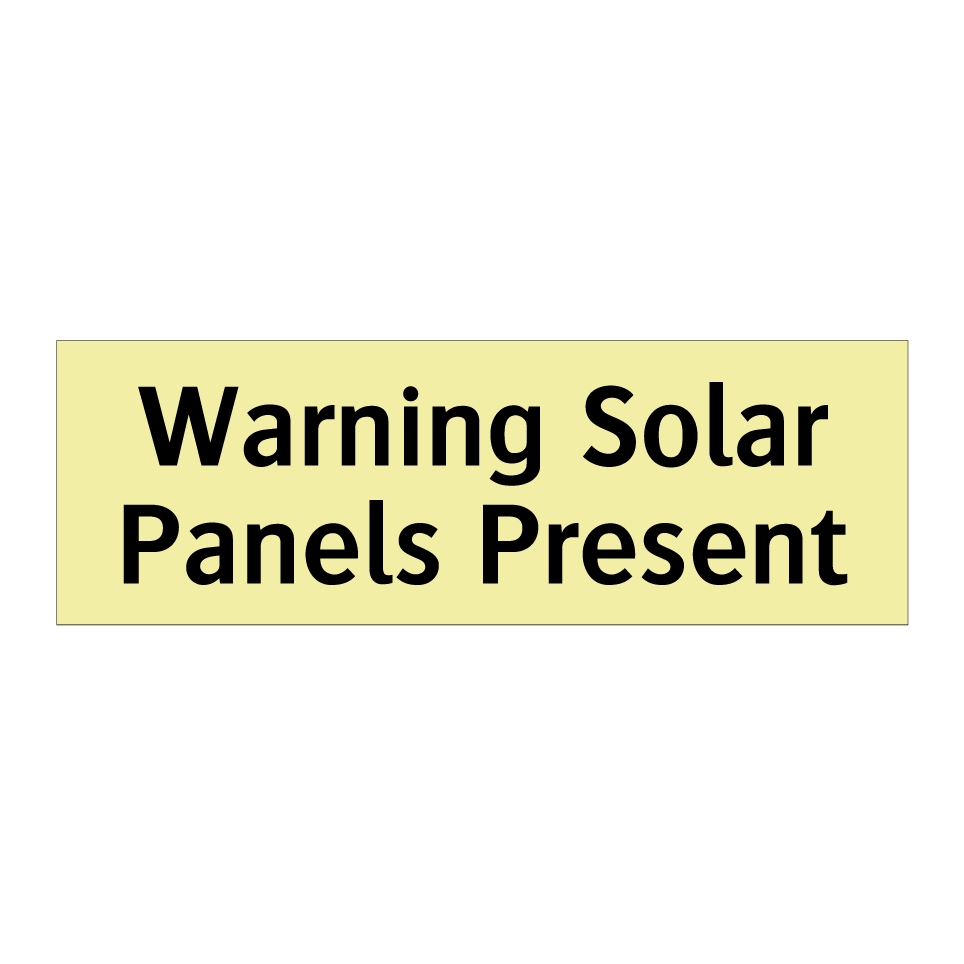 Warning Solar Panels Present