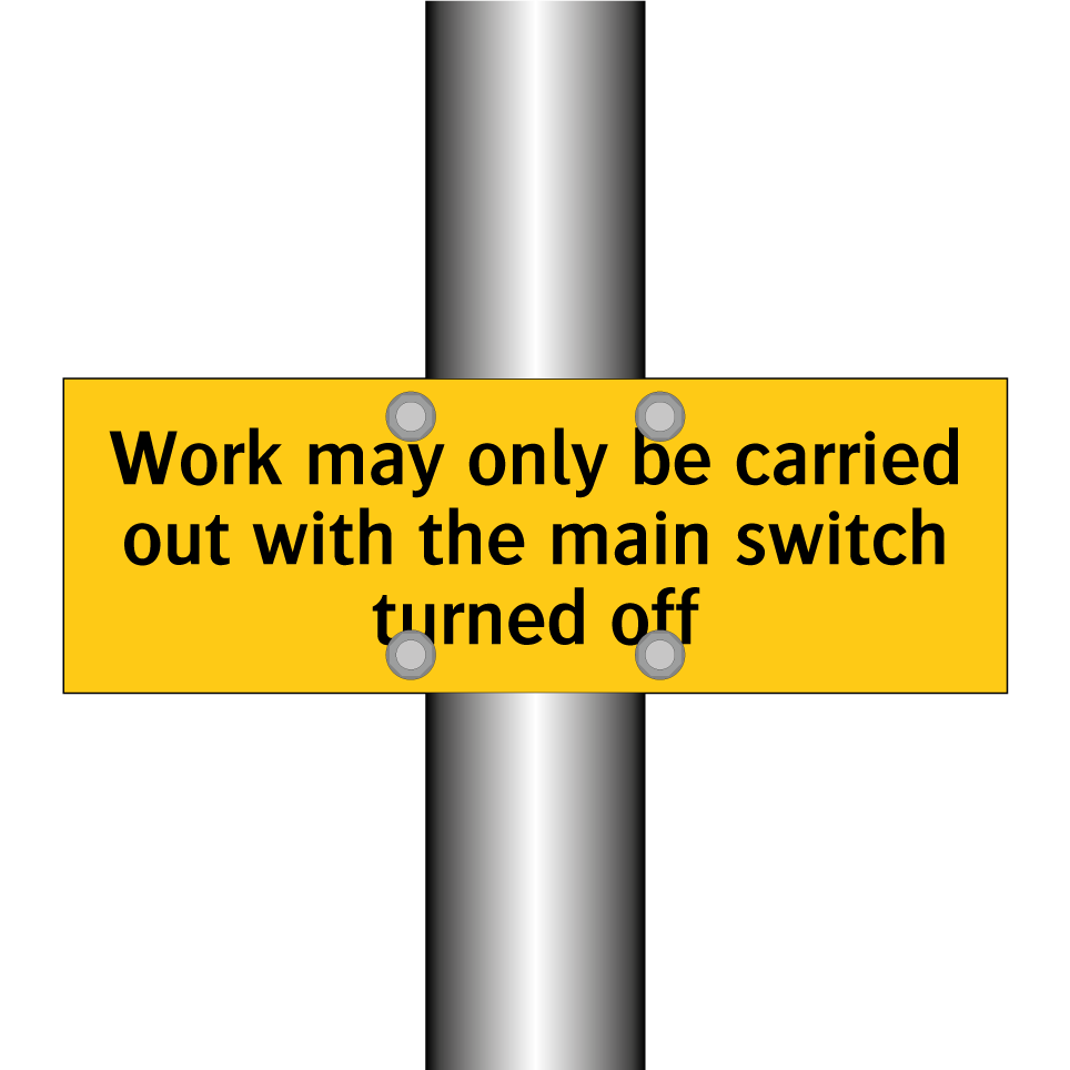 Work may only be carried out with the main switch turned off