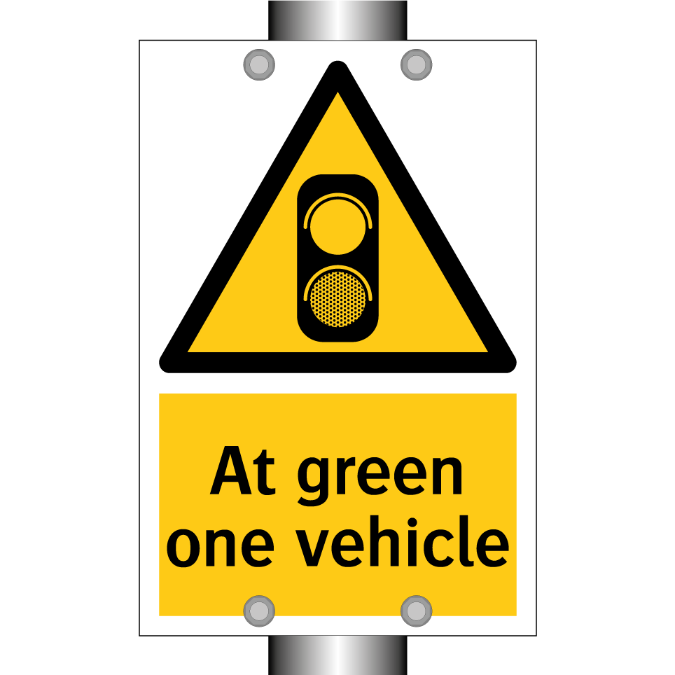 At green one vehicle